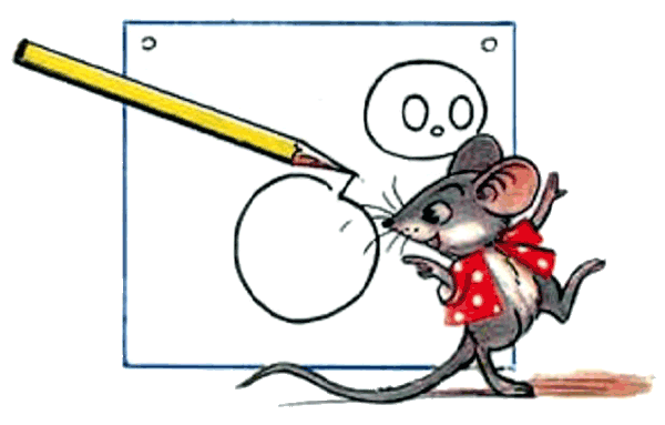 Сутеев мышонок и карандаш иллюстрации