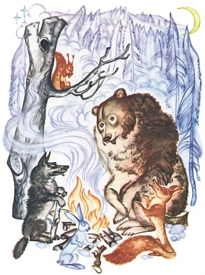 Иллюстрации к сказке напуганные медведь и волки