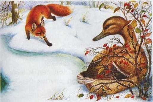 Хитрая лиса и умная уточка Бианки