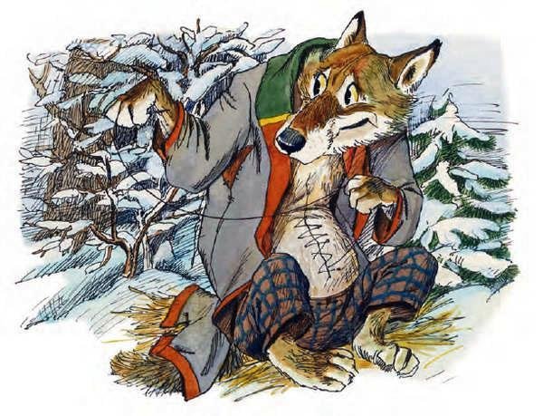 Иллюстрация к сказке Лисичка сестричка и серый волк