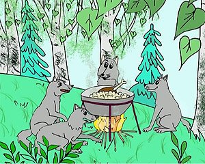 Напуганные волки сказка