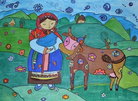 Рис. К сказке крошечка Хаврошечка