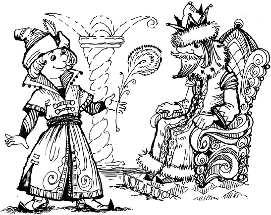 Раскраска Иван Царевич и серый волк Василиса