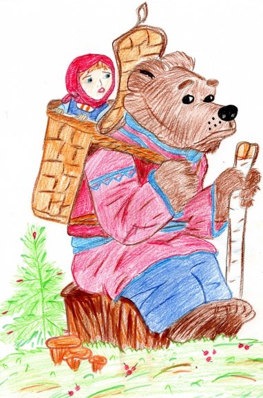 Рисование иллюстрации к сказке Маша и медведь