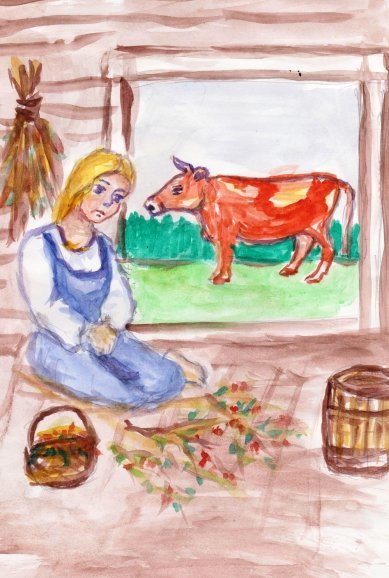 Рис. К сказке крошечка Хаврошечка