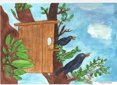 Прилет птиц весной рисунок