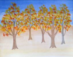 Лес в осеннем убранстве рисование в подготовительной группе