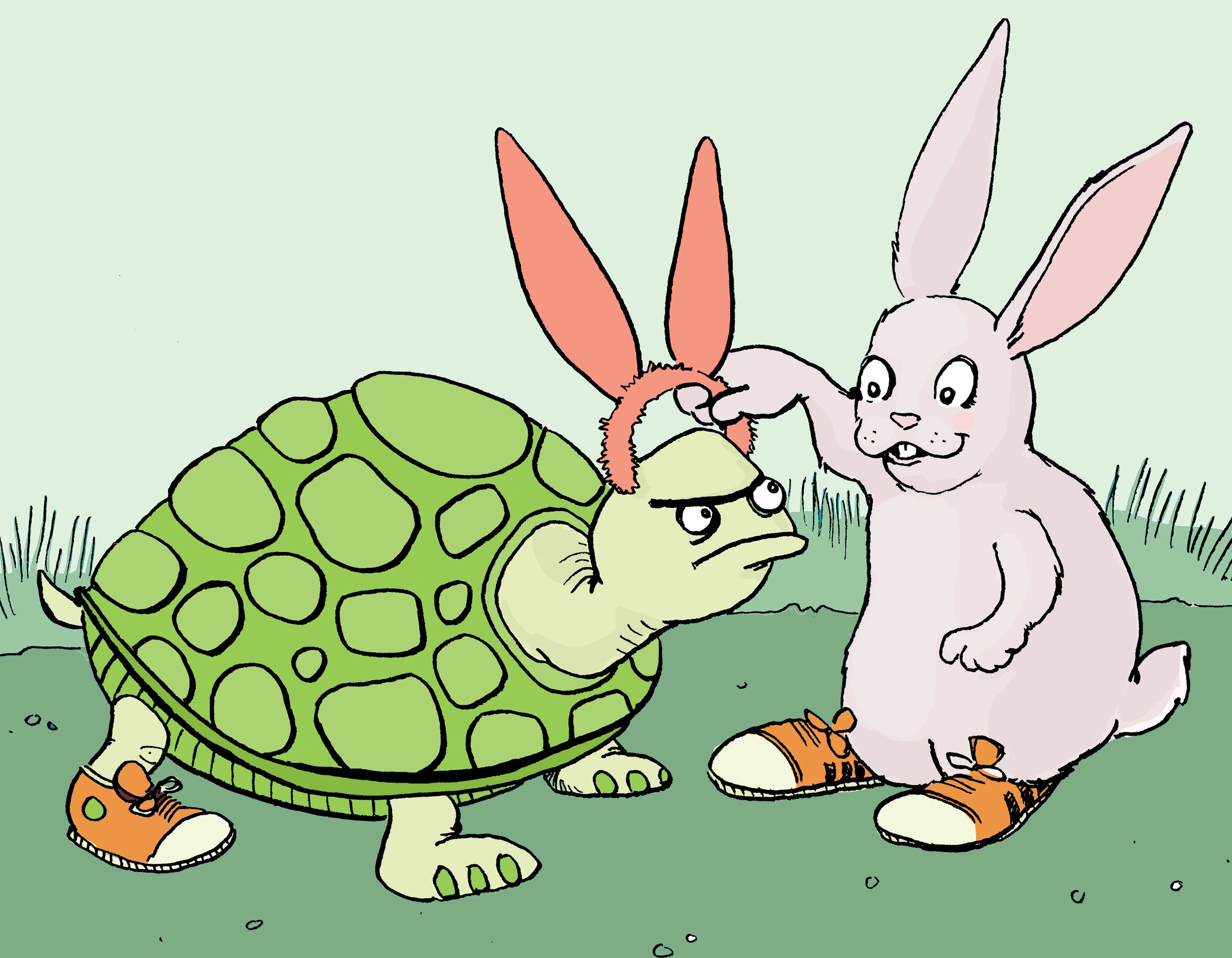Заяц и черепаха читать. Черепашка и зайчик. Заяц и черепаха. Кролик и черепаха. Иллюстрации заяц и черепашка.