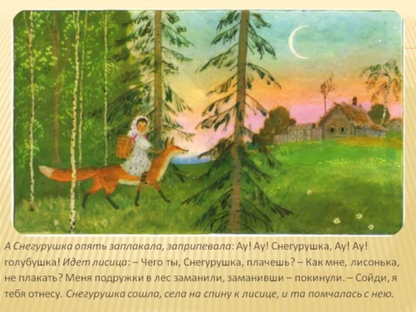 Сказка Снегурушка и лиса