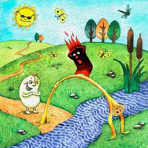 Соломинка Уголек и Боб братья Гримм