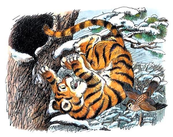 Тигрёнок на подсолнухе мультфильм