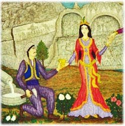 Фархад и Ширин миниатюра Алишер Навои