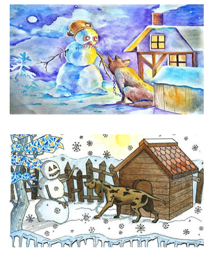 Рисунок к сказке Андерсена Снеговик