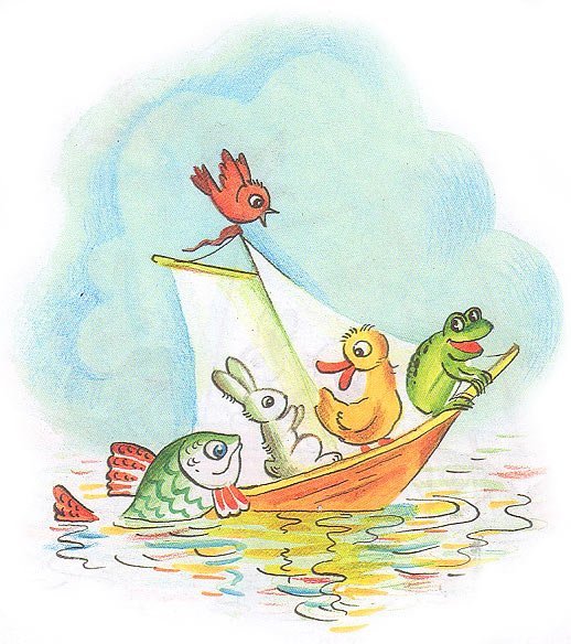 Зайкин кораблик Сутеев иллюстрации