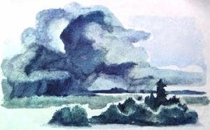 Иллюстрация к стихотворению Лермонтова тучи