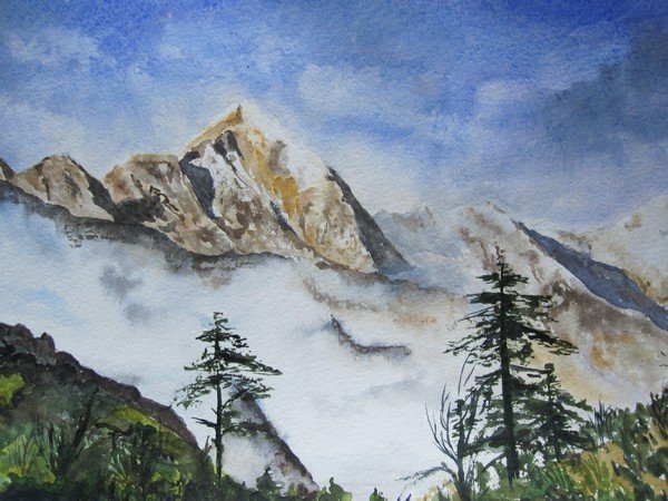 Горные вершины Лермонтов иллюстрация