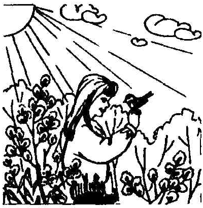 Дети и птичка Плещеев иллюстрация