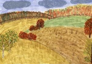 Рисунок к стихотворению Лермонтова осень