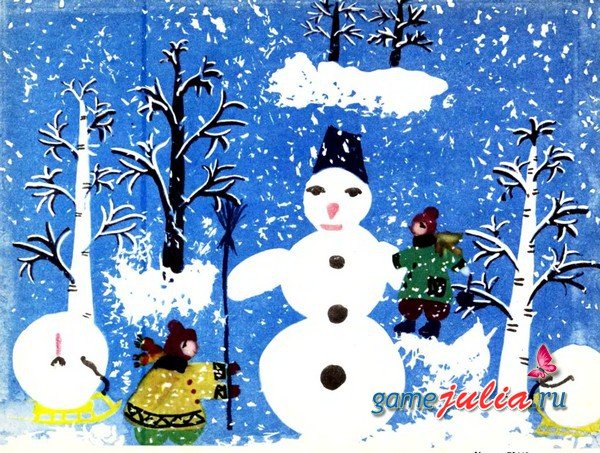 Иллюстрация с элементами плоскостной аппликации