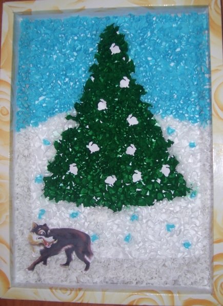 Аппликация на тему нового года