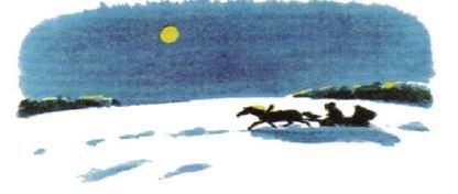 Рождественский пейзаж акварель