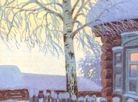 Белая берёза под моим окном рисунок