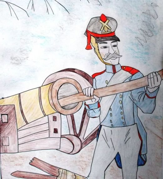 Рисунок Бородино Михаила Юрьевича Лермонтова