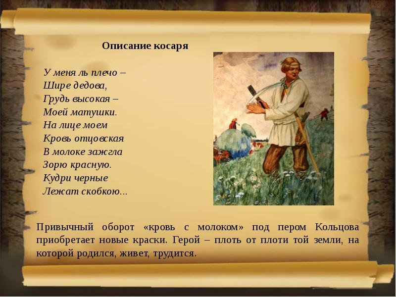 Включи косарь. Стихи Кольцова. Косарь Кольцов стихотворение. Отрывок из стихотворения Кольцова.