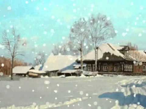 Рисунок на тему зимняя деревня