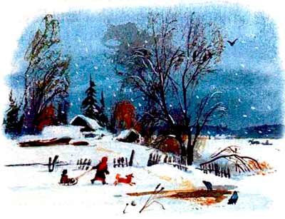 Рисование встреча зимы
