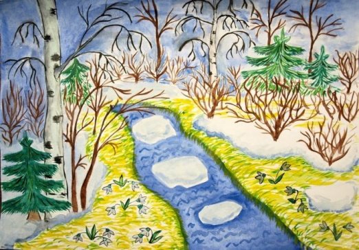 Рисунок к стихотворению Весна