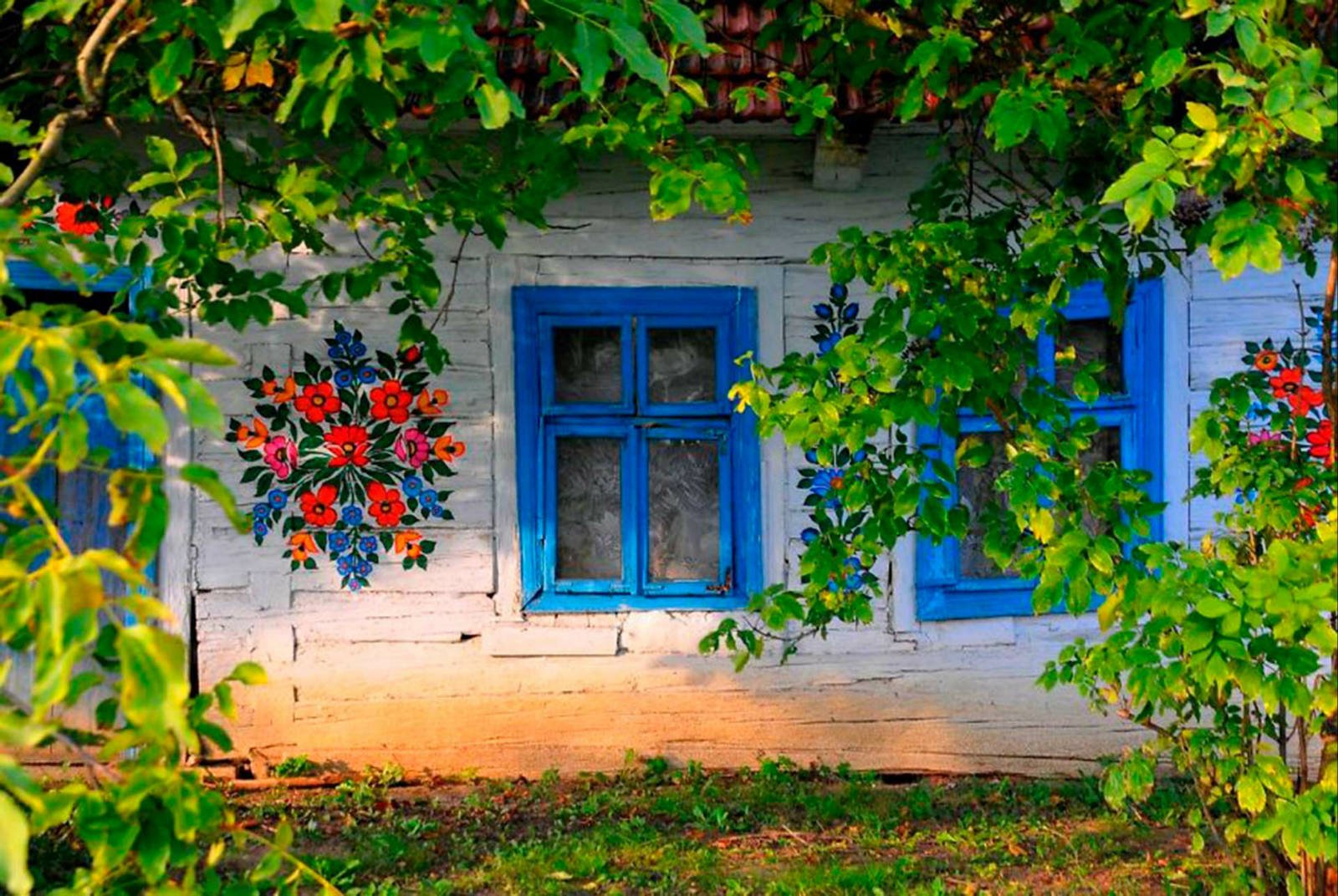 Украинская хата окна деревня хата