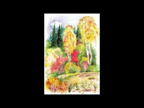 Лес точно Терем расписной лиловый золотой багряный рисунок