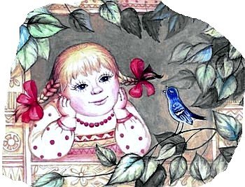 Иллюстрация к стиху дети и птичка