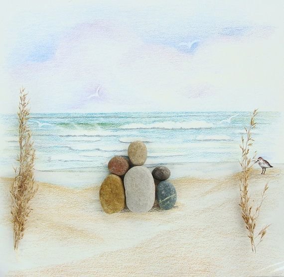 Привели на море гальку иллюстрация