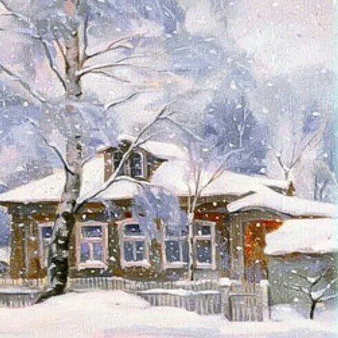 Картина белая береза под моим окном