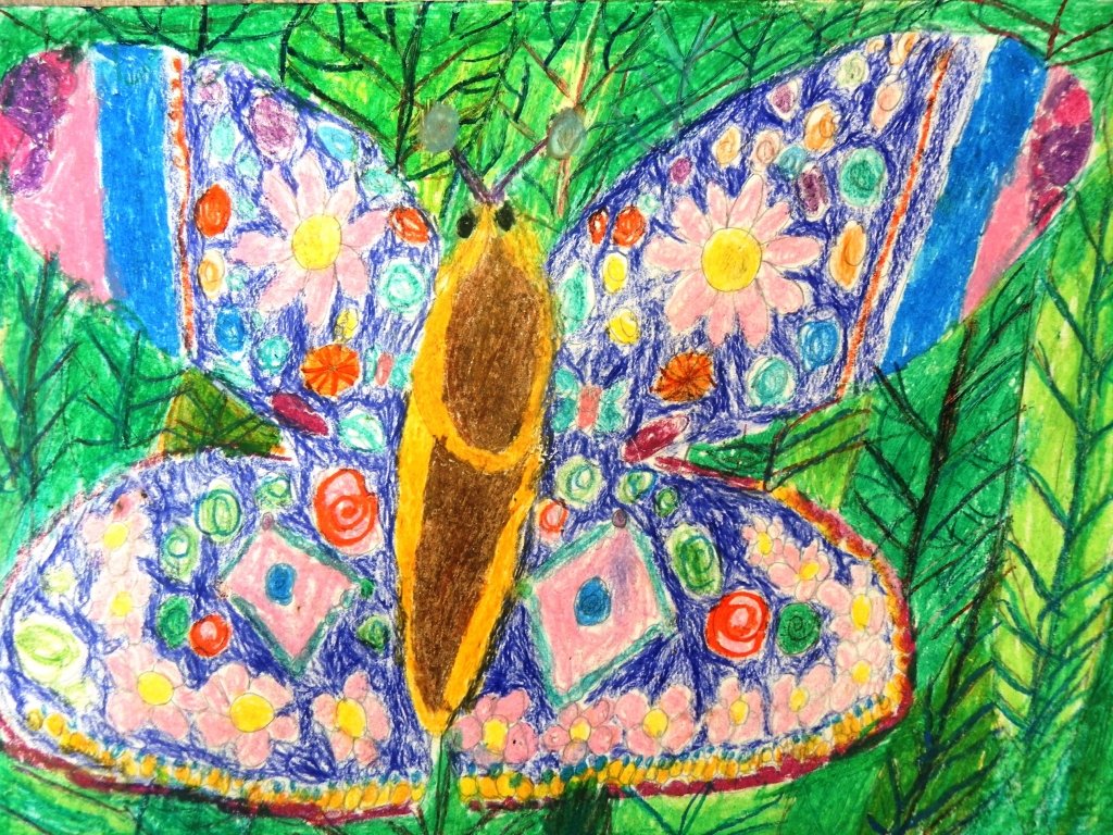 Произведение разноцветные бабочки