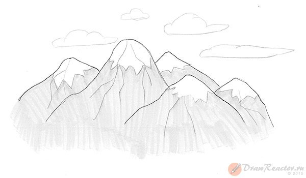 Гора Эльбрус рисунок карандашом