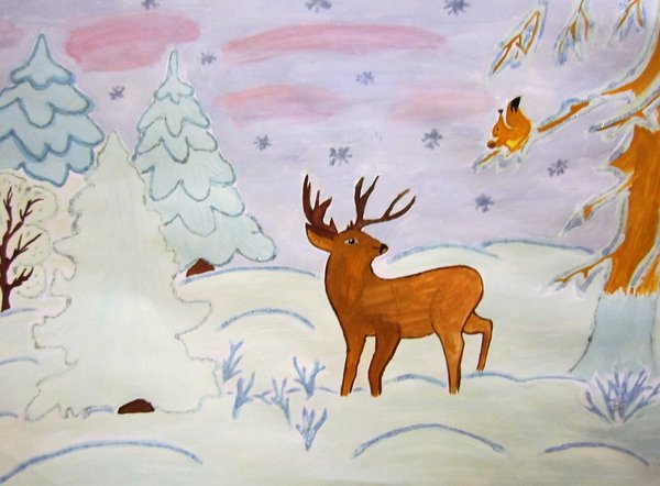 Рисование на зимнюю тему 2 класс