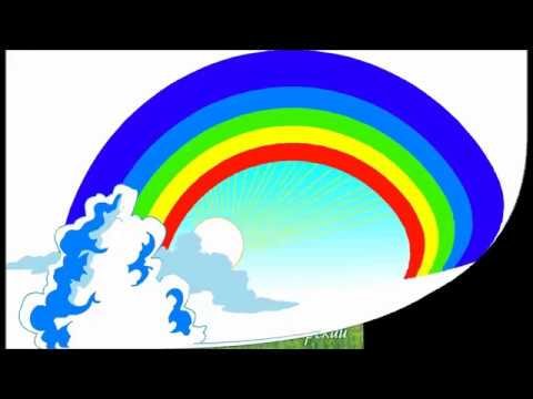 Летний пейзаж с дождем акварель