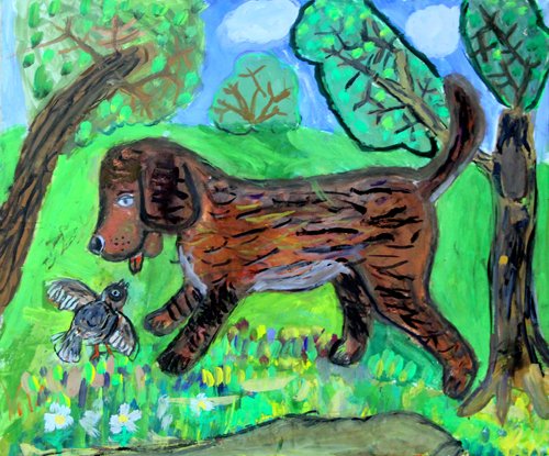 Иллюстрации к рассказу Тургенева Воробей