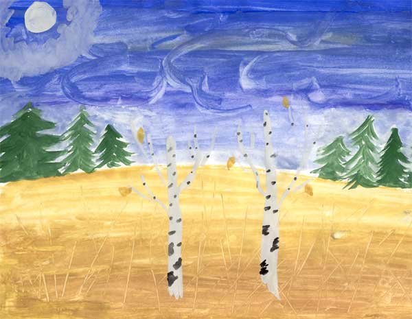 Рисунок к стихотворению Лермонтова осень