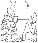 Зимний вечер рисунок карандашом