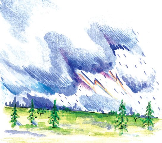 Рисование Весенняя гроза