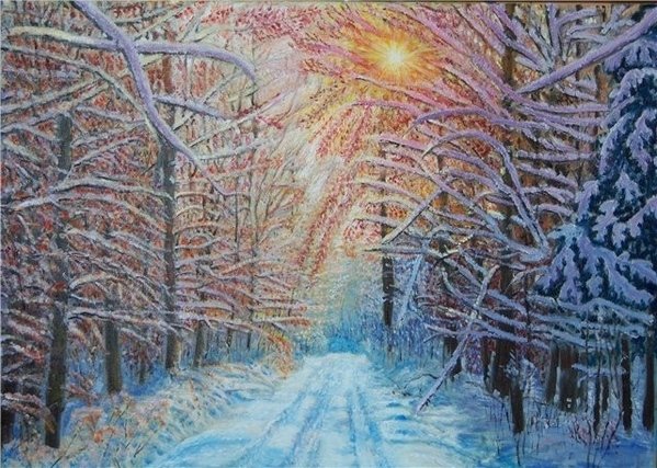 Рисунок к стихотворению Чародейкою зимою