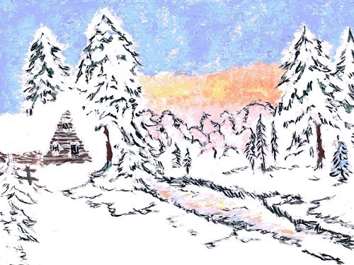 Зима рисунок