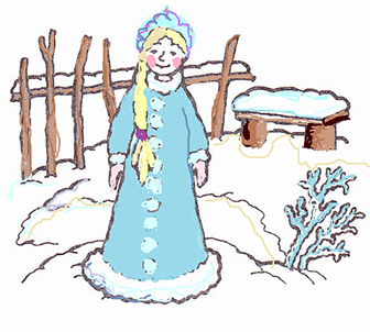 Иллюстрация к сказке девочка Снегурочка