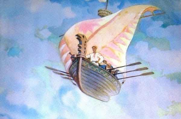 Иллюстрация к сказке Летучий корабль