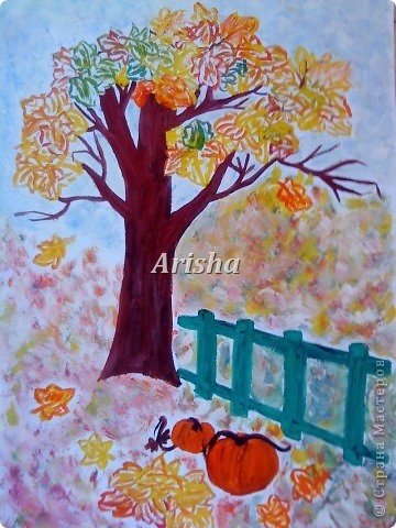 Рисунок осень карандашом