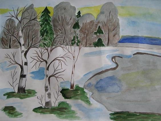 Иллюстрация к стихотворению весенние воды